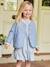 Gewatteerd jack in chambray voor meisjes met gebloemde voering double stone - vertbaudet enfant 