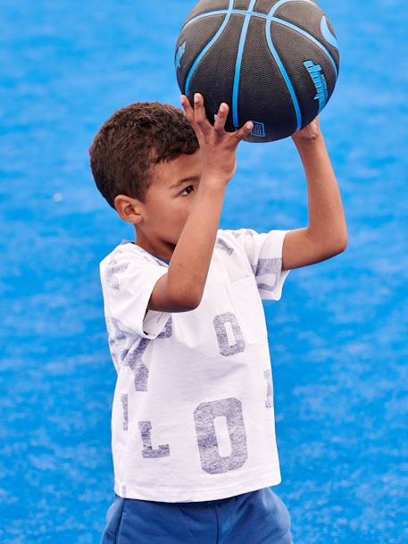 Sportshirt met grote letters voor jongens wit - vertbaudet enfant 