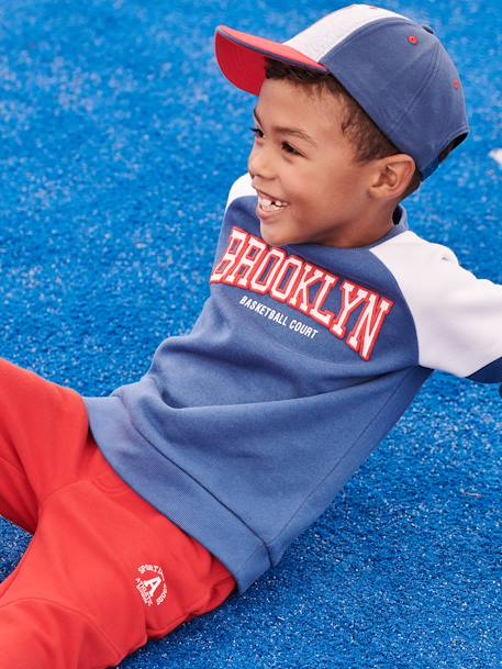 Jongenssweater met colourblock en team Brooklyn opdruk koningsblauw - vertbaudet enfant 