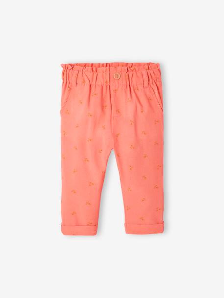 Wijde babybroek karamel+koraal - vertbaudet enfant 