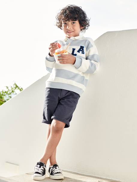 Chino bermuda voor jongens beige+BLAUW+grijsblauw+groen+rood - vertbaudet enfant 