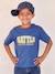 T-shirt met college-uitstraling voor jongens blauw+wit - vertbaudet enfant 