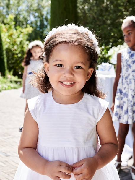 Feestelijke jurk met tule voor baby wit - vertbaudet enfant 