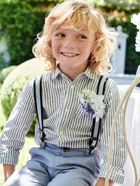 Tweekleurige bretels voor jongens marineblauw - vertbaudet enfant 