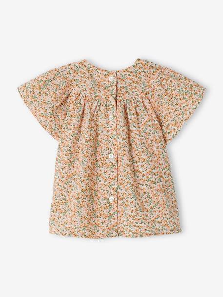 Babyblouse met gesmokte hals, korte mouwen wit - vertbaudet enfant 