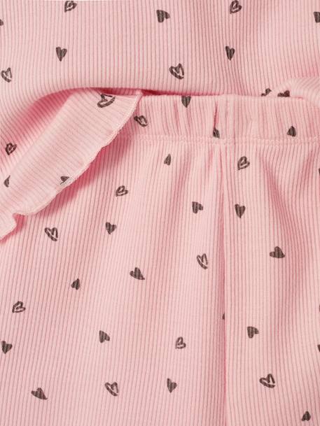 Set van 2 bedrukte meisjes pyjamashorts van ribtricot roze (poederkleur) - vertbaudet enfant 