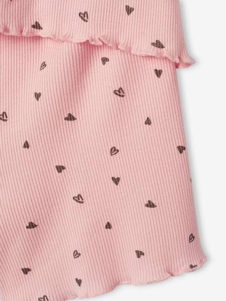 Set van 2 bedrukte meisjes pyjamashorts van ribtricot roze (poederkleur) - vertbaudet enfant 