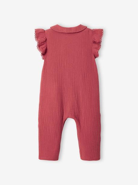 Babypakje van katoengaas saliegroen+terracotta - vertbaudet enfant 