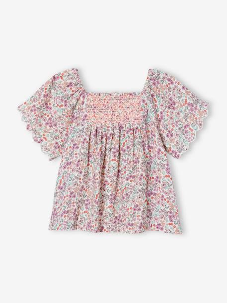 Meisjessetje blouse en short ecru - vertbaudet enfant 