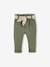 Paperbag babybroek met riem ecru+korstmos+lichtroze - vertbaudet enfant 