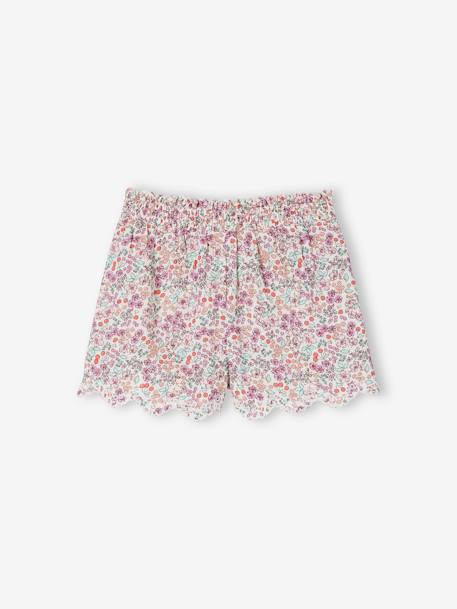 Meisjessetje blouse en short ecru - vertbaudet enfant 