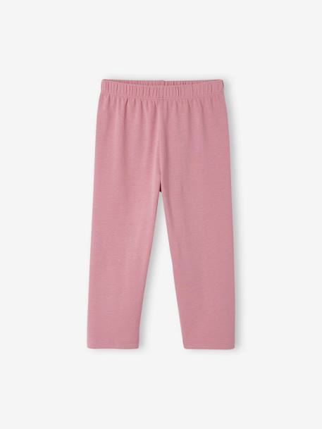 Set van 2 leggings meisje tot halverwege de kuit Gechineerd grijs + zwart+zachtpaars - vertbaudet enfant 