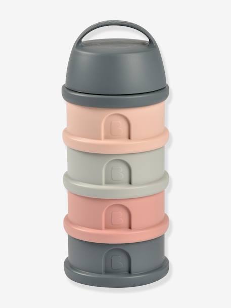 Melkdispenser met 4 vakken BEABA grijs+groen+mineraalgrijs/roze+terracotta - vertbaudet enfant 