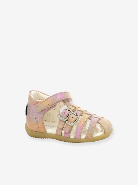 Leren kindersandalen Bigkro KICKERS¨ karamel+rozen - vertbaudet enfant 