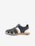 Leren jongenssandalen Platinium KICKERS® camel+marineblauw - vertbaudet enfant 