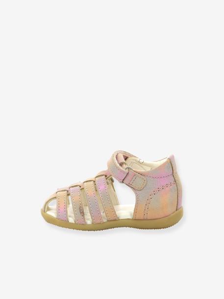 Leren kindersandalen Bigkro KICKERS¨ karamel+rozen - vertbaudet enfant 