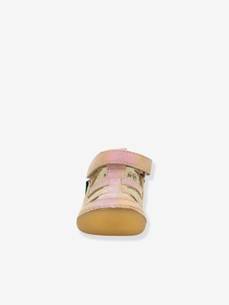 Leren baby sandalen Sushy Originel Softers KICKERS® karamel+marine+rozen+WIT - vertbaudet enfant 