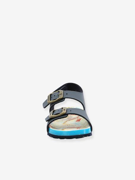 Leren kindersandalen Sunyva KICKERS¨ iriserend koper+marineblauw - vertbaudet enfant 