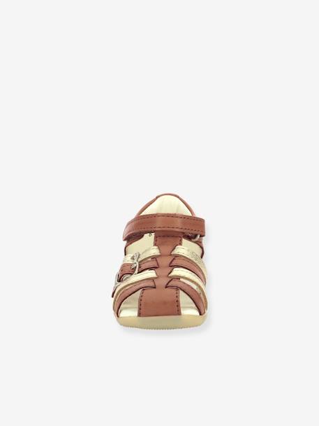 Leren kindersandalen Bigkro KICKERS¨ karamel+rozen - vertbaudet enfant 