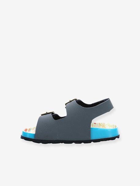 Leren kindersandalen Sunyva KICKERS¨ iriserend koper+marineblauw - vertbaudet enfant 