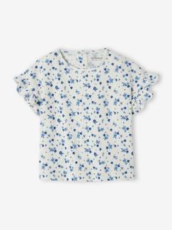 Baby-T-shirt, souspull-T-shirt-Baby T-shirt met bloemen in pointelle-breisel