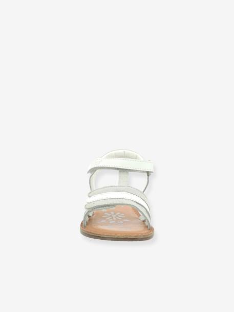 Leren meisjessandalen Diamanto Diva KICKERS® goud+WIT ZILVERKLEURIG - vertbaudet enfant 