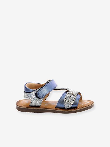 Leren kindersandalen Diazz KICKERS¨ blauw+rozen - vertbaudet enfant 