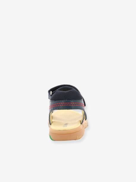 Leren jongenssandalen Platino Planet Kickers® CAMEL+marineblauw - vertbaudet enfant 