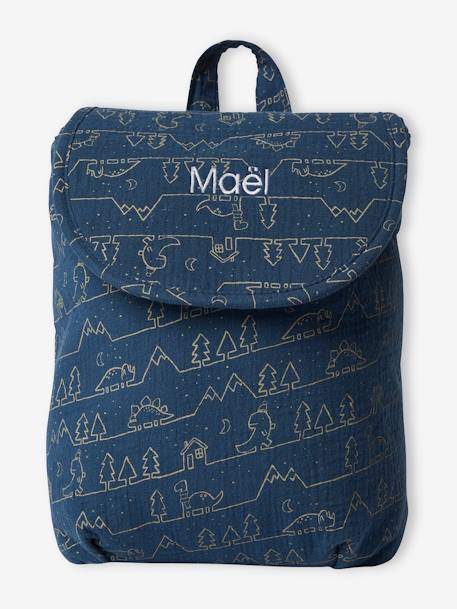 Personaliseerbare tas met dino inktblauw - vertbaudet enfant 