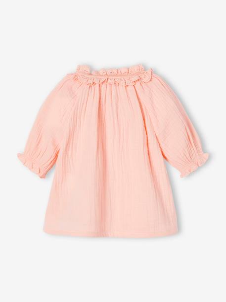 Babyblouse van katoengaas koraal - vertbaudet enfant 