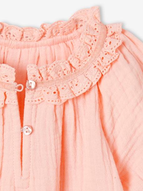 Babyblouse van katoengaas koraal - vertbaudet enfant 