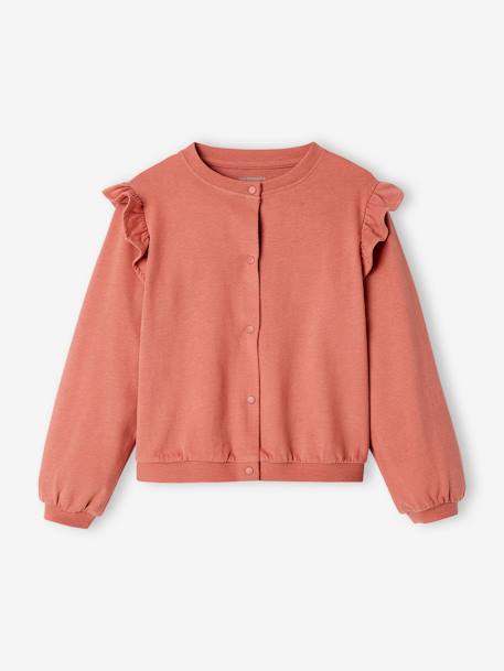 Set jurk en cardigan voor meisje jeansblauw+perzik+smaragdgroen - vertbaudet enfant 