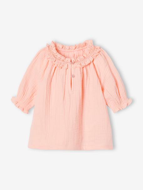 Babyblouse van katoengaas koraal - vertbaudet enfant 