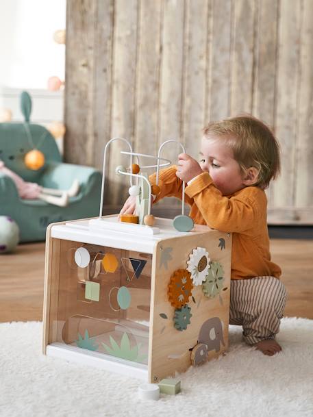 Grote houten multi-activiteitenkubus HANOÏ meerkleurig - vertbaudet enfant 