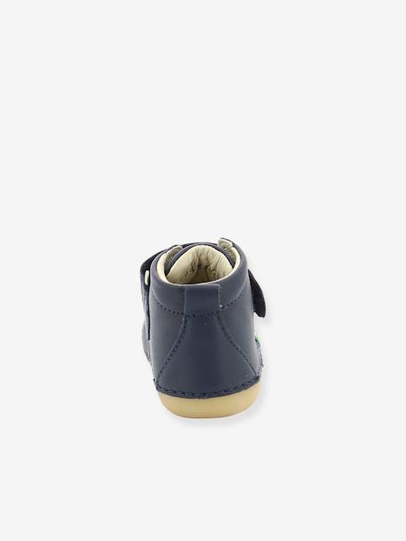 Leren laarsjes jongensbaby Sabio KICKERS® 1ers pas inktblauw+Marineblauw - vertbaudet enfant 