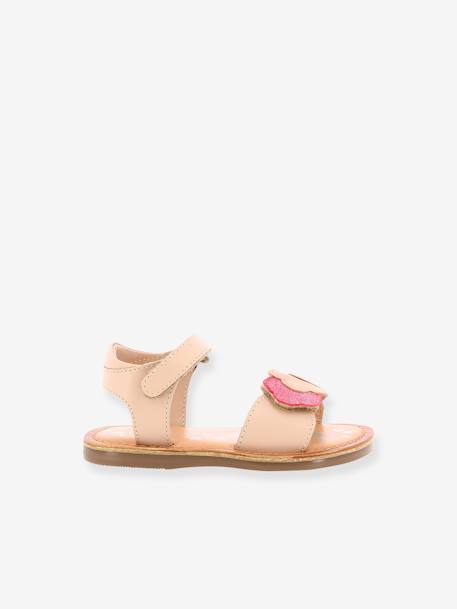 Leren kindersandalen Dyastar KICKERS¨ goud+rozen - vertbaudet enfant 