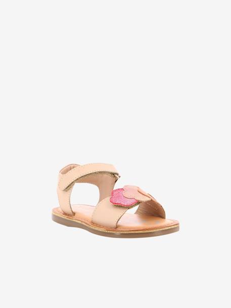 Leren kindersandalen Dyastar KICKERS¨ goud+rozen - vertbaudet enfant 