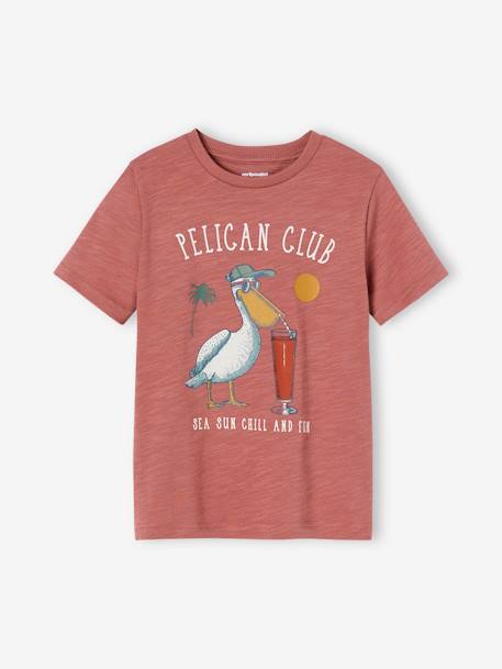 Jongensshirt met leuk dierenmotief ecru+terracotta+wit - vertbaudet enfant 