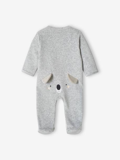 Fluwelen koala slaappakje baby gemêleerd beige+gemêleerd grijs - vertbaudet enfant 