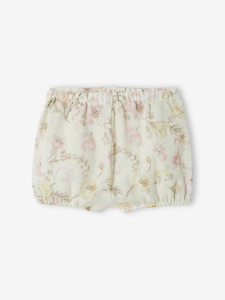 Feestelijke babyshort van katoengaas ecru - vertbaudet enfant 