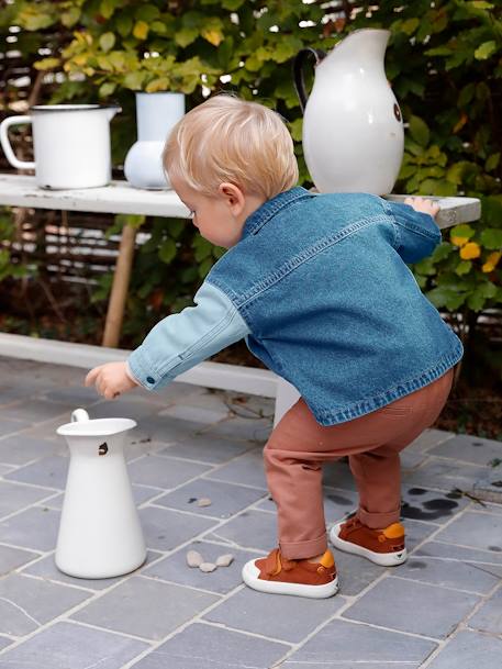 Broek voor babyjongen met elastische taille hemelsblauw+pecannoot - vertbaudet enfant 