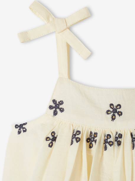 Babyset met geborduurde jurk, bloomer en bijpassende haarband ecru - vertbaudet enfant 