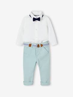 Baby-Babyset-Ceremoni‘le set van babybroek met riem, overhemd en strikje