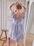 Korte mouwloze geruite jurk, zwangerschap en borstvoeding grijsblauw - vertbaudet enfant 