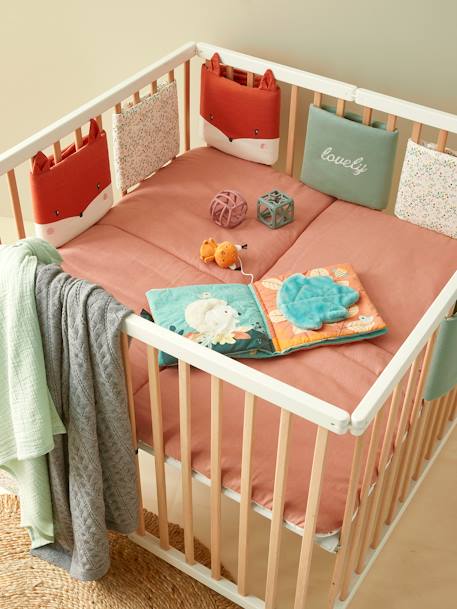 Stootrand bed/box FLEURETTES meerkleurig - vertbaudet enfant 