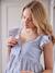 Korte mouwloze geruite jurk, zwangerschap en borstvoeding grijsblauw - vertbaudet enfant 