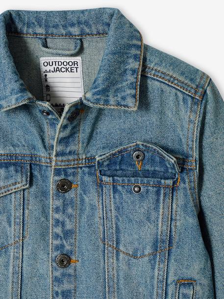 Personaliseerbare 'Waterless' spijkerjack voor jongens stone+zwart denim - vertbaudet enfant 