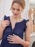 Korte zwangerschaps- en borstvoedingsjurk van tricot marineblauw+parelgrijs - vertbaudet enfant 