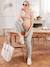 Wijde en soepele zwangerschapsbroek met print terracotta+zandbeige - vertbaudet enfant 