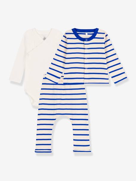 3-delige geboorteset in biologisch katoen PETIT BATEAU beige - vertbaudet enfant 